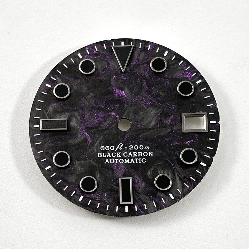 28.5MM Dial Rich Color Lava Carbon Fiber Dial Black Lume High Quality for NH35 Movement No date/3o'clock date