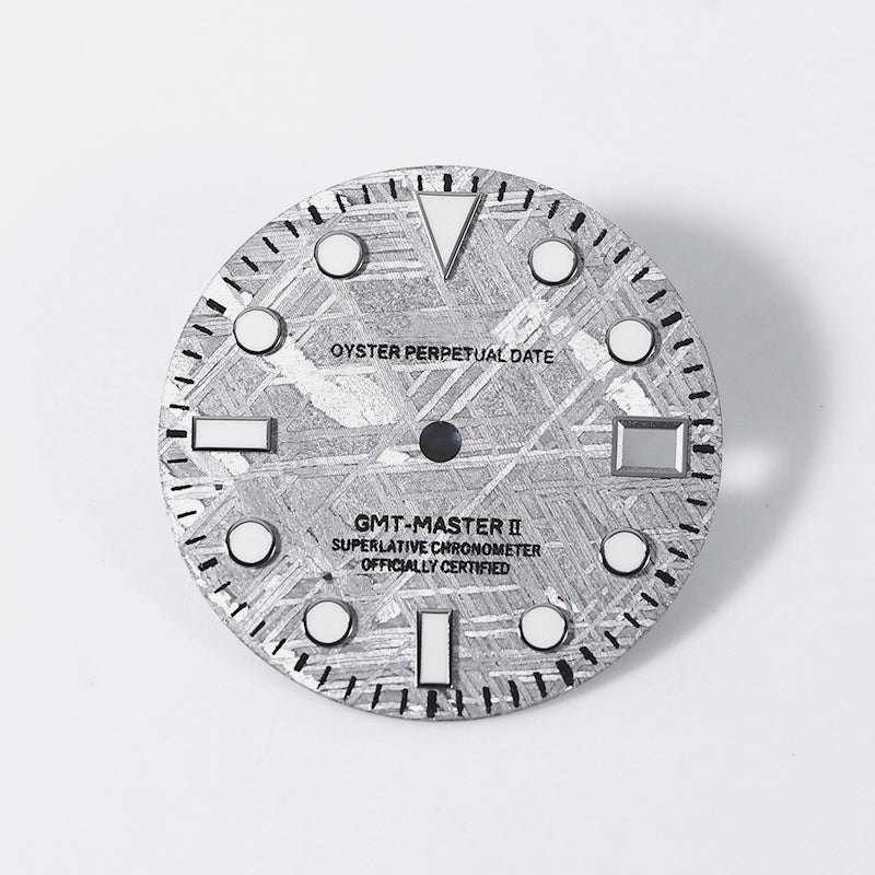 28.5mm Natural Gray GMT Meteorite Dial BGW9 C3 Lume NH34 Movement