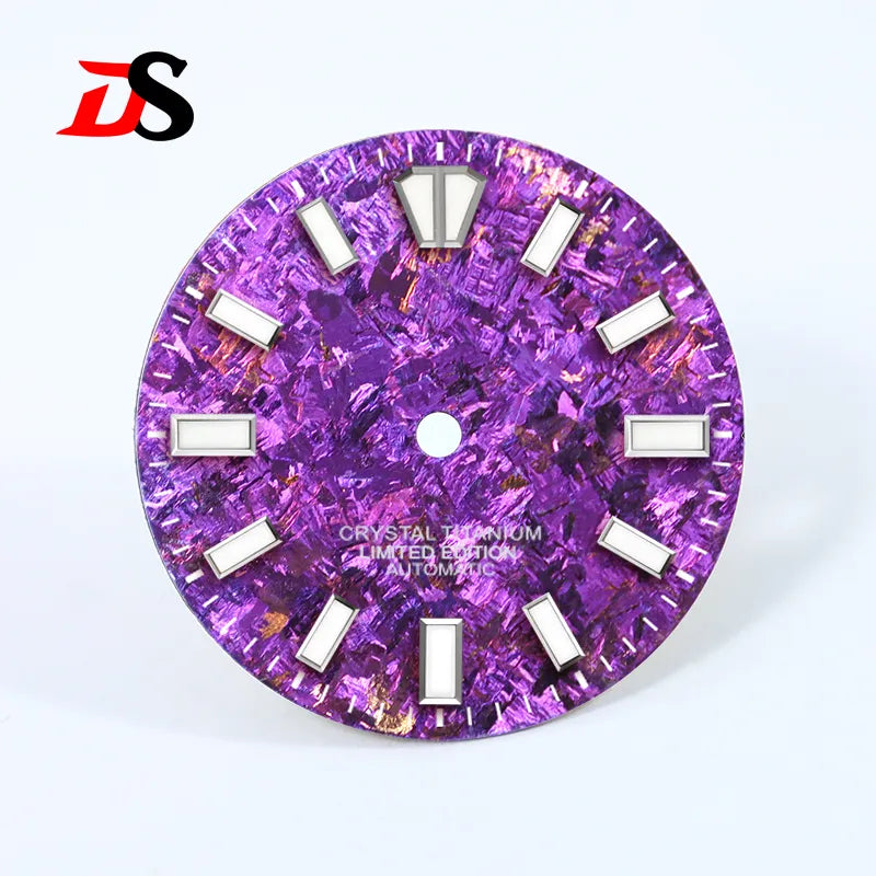 28.5mm Ice Crystal Titanium Dial Blue Lume NH35 Movement