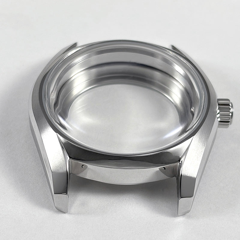 38mm 62GS Case Classic Bubble Dome Glass AR Fit NH34 NH38 28.5mm Dial Steel Screw Crown 10ATM