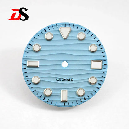 Wave 28.5mm Dial 3 O'clock Date Blue Lume NH35 Movement Black Lume