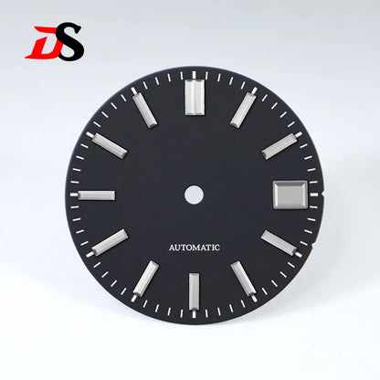 28.5mm Sunburst Matte Black Dial No Lume for NH38 NH35 Automatic Movement
