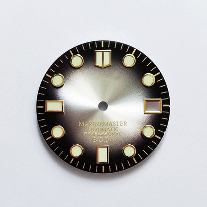 Gold Marinemaster MM Index Dial BGW9 C3 Lume for NH35NH36 Movement 28.5mm
