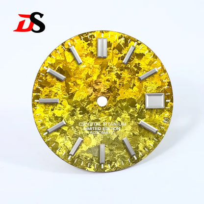 Ice Crystal Titanium Text Dial Chaotic Texture 28.5mm Dial No Lume NH35 Movement