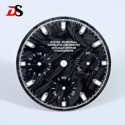 Carbon Fiber Dial Blue Lume for VK63 Movement Black Lume 29.5mm Dial