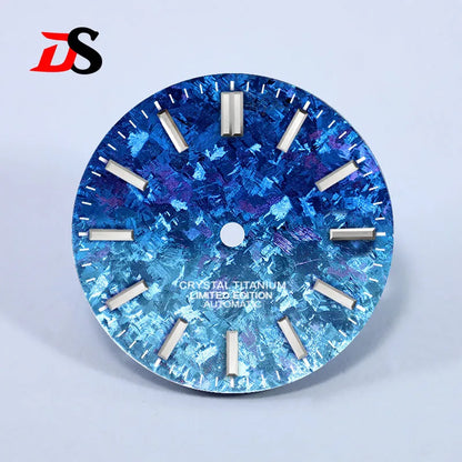 28.5mm Dial Ice Crystal Titanium Dial No Lume NH35 Movement No Date Dial
