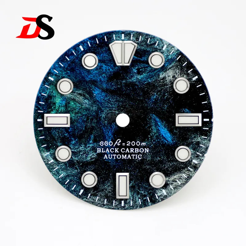28.5mm Dial Rich Color LavaTexture Carbon Fiber Dial BGW9 Lume for NH35 Movement No Date/3o'clock Date
