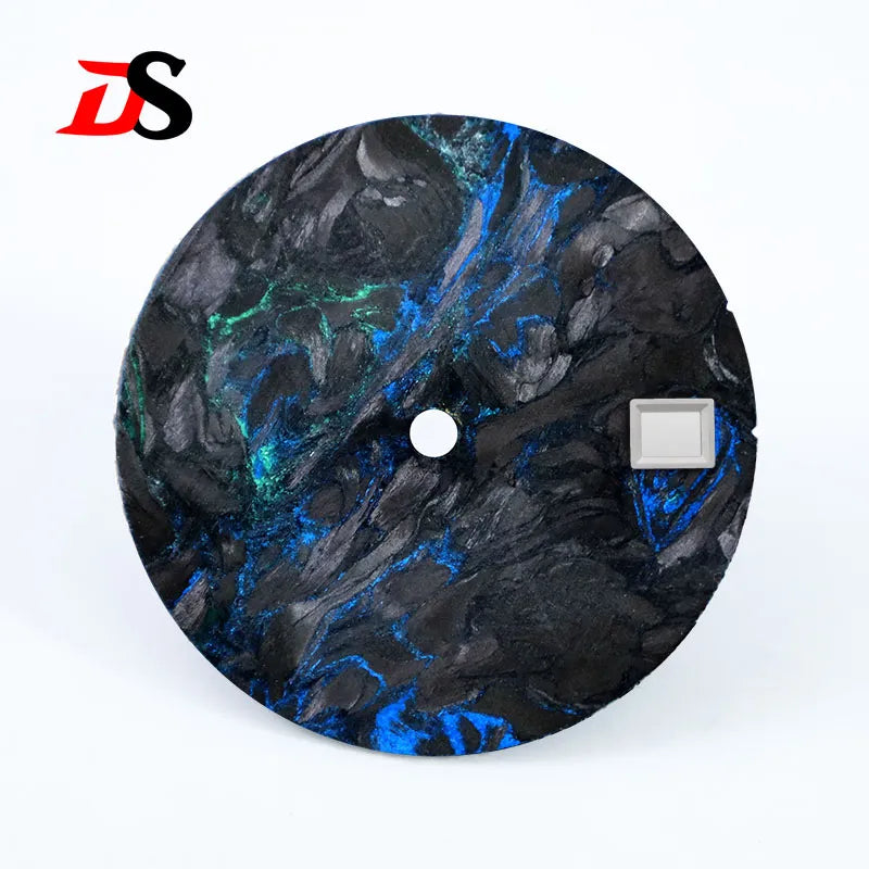 28.5mm Carbon Fiber Dial Rich Color Lava Texture Blank Surface NH35NH38 Movement Date