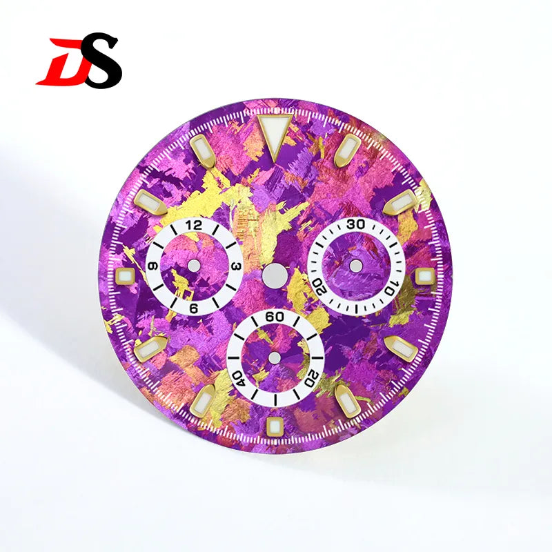 29.5mm Ice Crystal Titanium Dial for 4130 Movement Blue Lume Watch Accessories