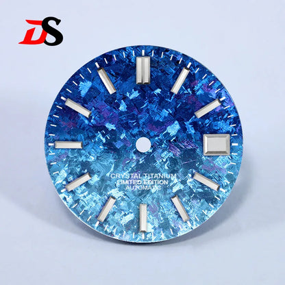 Crystal Titanium Text Dial Chaotic Texture 28.5mm Dial No Lume NH35 Movement