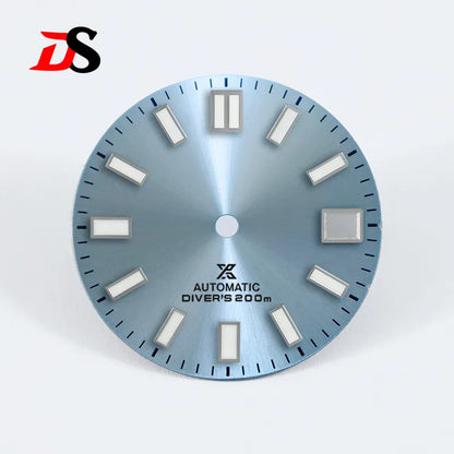 28.5mm Sunburst X Dial Blue Lume Small for NH35 Movement Watch Accessories