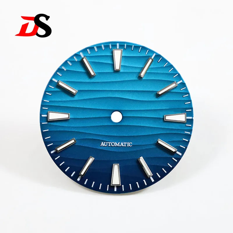 28.5mm Wave Dial no date Blue lume NH35 NH34 Movement