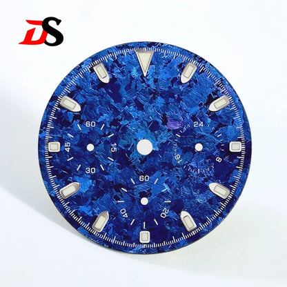 29.5mm Ice Crystal Titanium Dial Suitable for VK63 Movement Blue Lume Watch Accessories