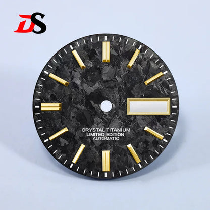 Ice Crystal Titanium Dial 28.5mm DAY DATE No Lume NH35 NH36 Movement