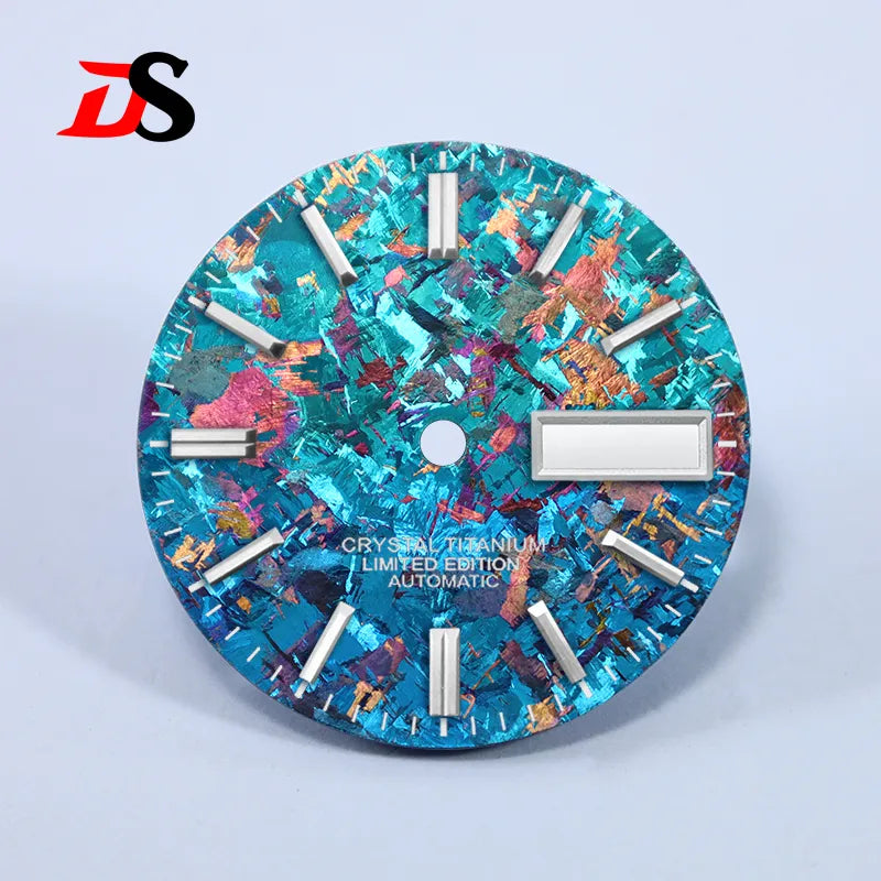 Ice Crystal Titanium Dial 28.5mm DAY DATE No Lume NH35 NH36 Movement