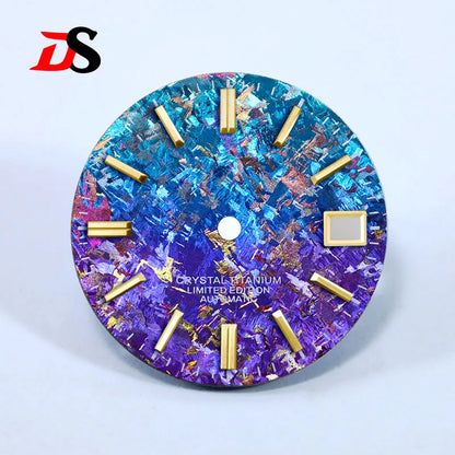 28.5mm Dial Crystal Titanium Text Dial Chaotic Texture No Lume NH35 Movement