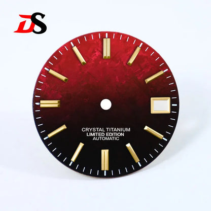 28.5mm Dial Crystal Titanium Text Dial Chaotic Texture No Lume NH35 Movement