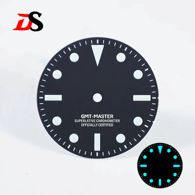Matte Dial NH34 GMT-MASTER Lume Layer Date No Date Blue Lume GMT 28.5mm
