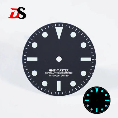 Matte Dial NH34 GMT-MASTER Lume Layer Date No Date Blue Lume GMT 28.5mm