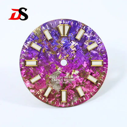 28.5mm Ice Crystal Titanium Dial Blue Lume NH35 Movement