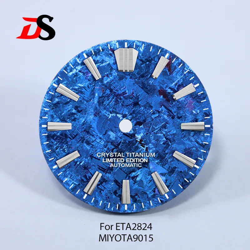 28.5mm Dial Ice Crystal Titanium Dial GS MOD No Lume NH35 NH38 ETA2824/MIYOTA 9015 Movement No Date Dial