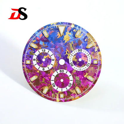 29.5mm Ice Crystal Titanium Dial for 4130 Movement Blue Lume Watch Accessories