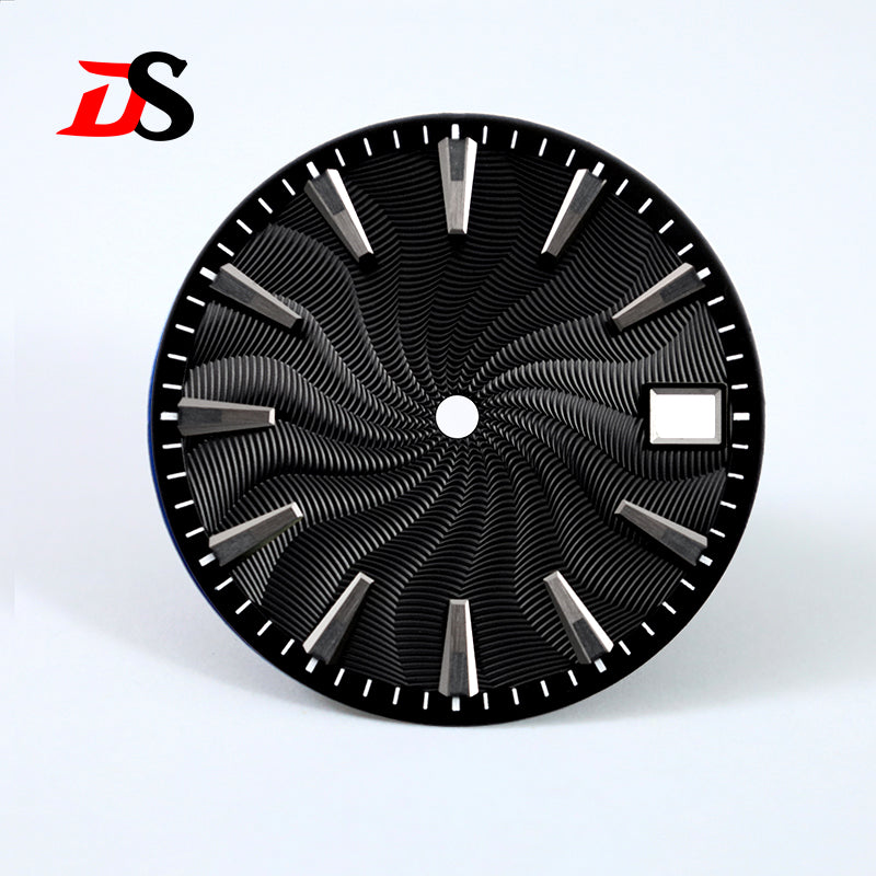 Black Guilloche Dial 28.5mm Black Lume NH35 Sterile NH34 NH38 No Date
