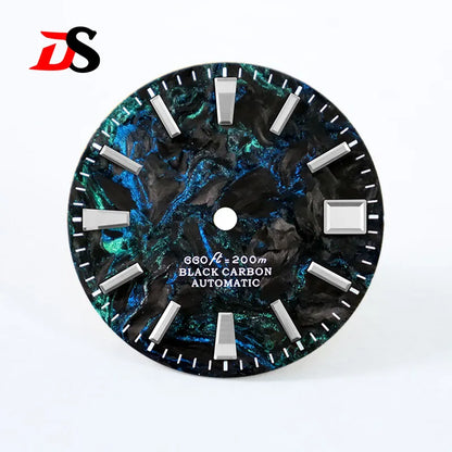 28.5mm Dial Lava Carbon Fiber Blue Lume for NH35 NH38 Movement