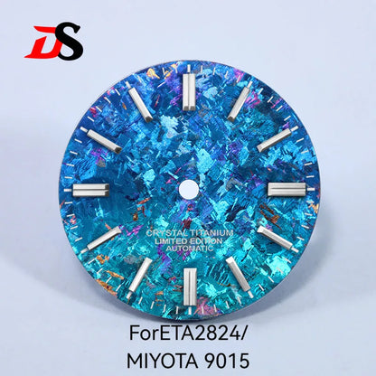 28.5mm Dial Ice Crystal Titanium Dial No Lume NH35 ETA2824/MIYOTA 9015 Movement No Date Dial