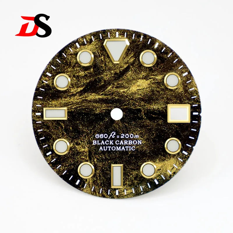 High Quality Rich Color Lava Carbon Fiber Dial Blue Lume 28.5MM Dial for NH35 Movement 3o'clock date