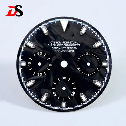 29.5mm Dial Carbon Fiber Blue Lume for VK63 Movement Black Lume