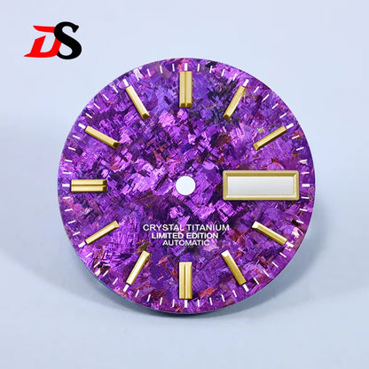 Ice Crystal Titanium Dial 28.5mm DAY DATE No Lume NH35 NH36 Movement
