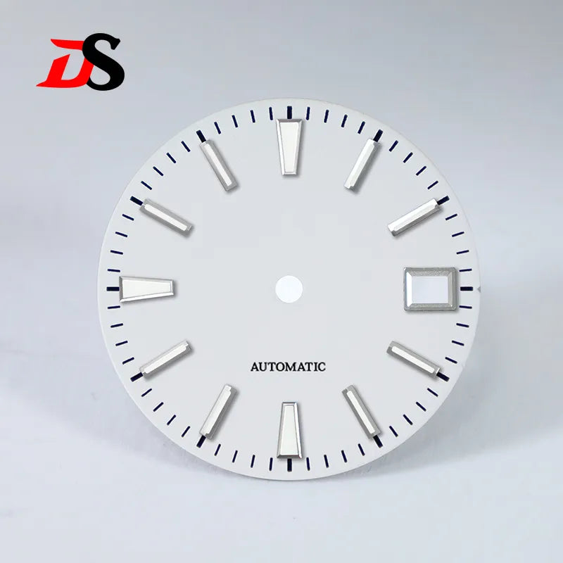 NH35 Dial 28.5mm Sunburst Matte Black Dial Blue Lume for NH38 Automatic Movement