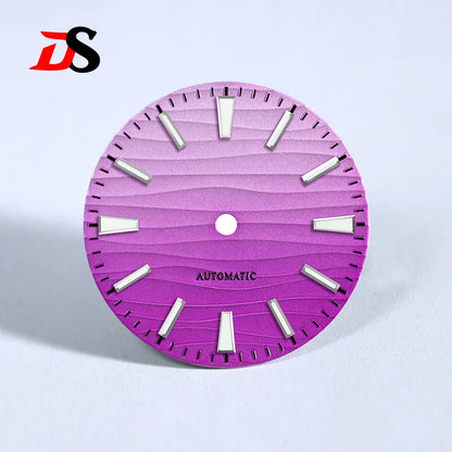 28.5mm Wave Dial no date Blue lume NH35 MIYOTA 9015 9039 /ETA2824 SW200 Movement