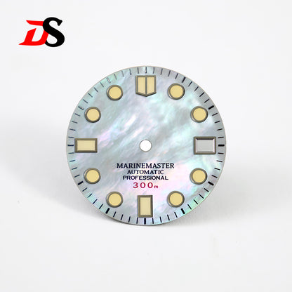 Mother shellfish Marinemaster Dial 28.5mm MOD BGW9 C3 Lume NH35NH36 Movement No Tick Mark
