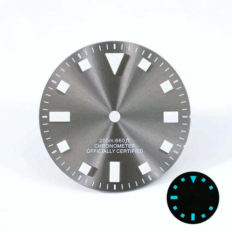 Pelagos 28.5mm Vintage Dial No Date NH35 50 Layers Blue Lume Retro Beige Green Lume for SKX007 Mod