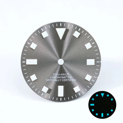 Pelagos 28.5mm Vintage Dial No Date NH35 50 Layers Blue Lume Retro Beige Green Lume for SKX007 Mod