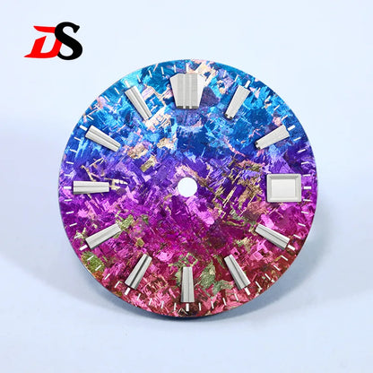 Gradient Sea Blue Watch Dial Crystal Titanium Texture NO Lume NH35 Movement 28.5mm