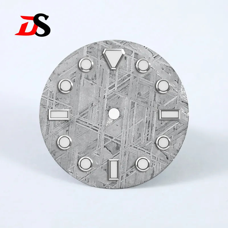 No Tick Mark 28.5mm Natural Grey Meteorite Dial Blue Lume NH35NH36 Movement