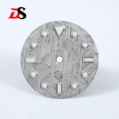 No Tick Mark 28.5mm Natural Grey Meteorite Dial Blue Lume NH35NH36 Movement