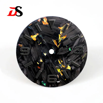 28.5mm Broken Carbon Dial 369 Black Lume Fit NH35 NH36 Movement
