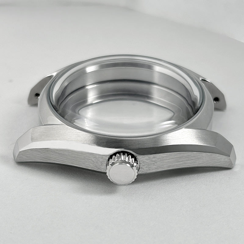 38mm 62GS Case Classic Bubble Dome Glass AR Fit NH34 NH38 28.5mm Dial Steel Screw Crown 10ATM