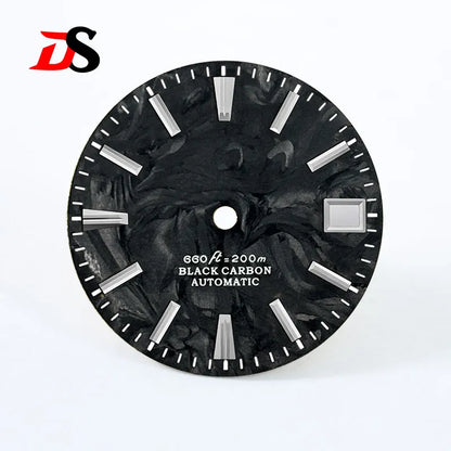 28.5mm Dial Lava Carbon Fiber No Lume for NH35 NH38 Movement