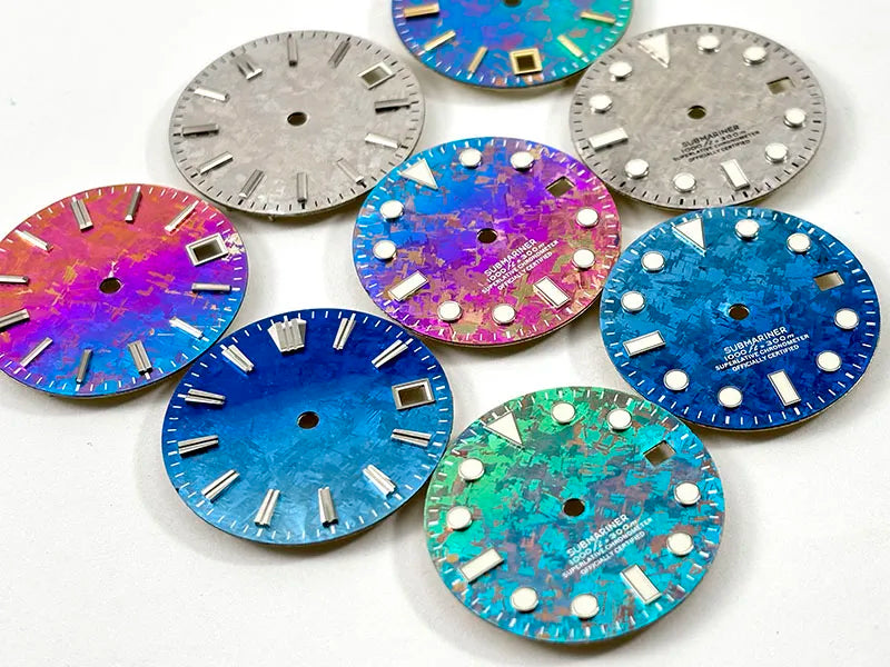 Gradient Blue Purple Dial Crystal Titanium Texture 28.5mm NO Lume NH35 Movement