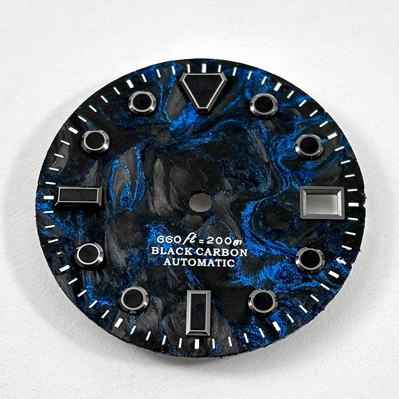 28.5MM Dial Rich Color Lava Carbon Fiber Dial Black Lume High Quality for NH35 Movement No date/3o'clock date