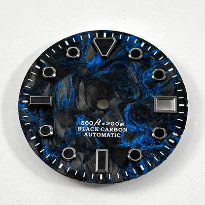 28.5MM Dial Rich Color Lava Carbon Fiber Dial Black Lume High Quality for NH35 Movement No date/3o'clock date