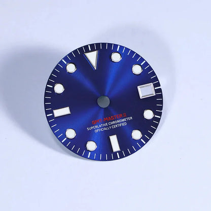 Matte Black Dial Blue Lume NH34 GMT Movement Mod 28.5mm