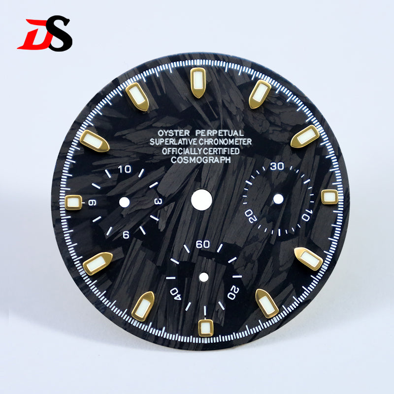 Carbon Fiber Dial Blue Lume for VK63 Movement Black Lume 29.5mm Dial