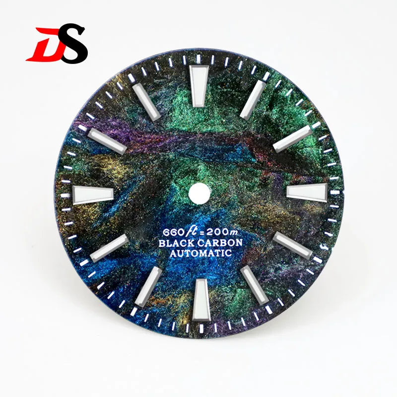 28.5mm Dial Rich Color Carbon Fiber Dial BGW9 Lume for NH35 Movement No date/3o'clock date