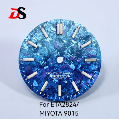 Ice Crystal Titanium 28.5mm Dial No Lume NH35 NH38 ETA2824/MIYOTA 9015 Movement No Date Dial